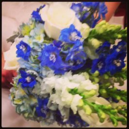 Blue Delphinium & White Bouquet