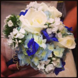 White & Blue Attendants Bouquet