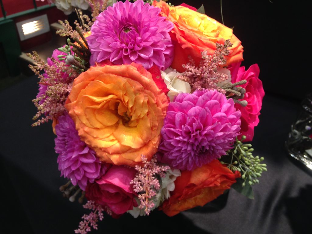 colored wedding bouquet