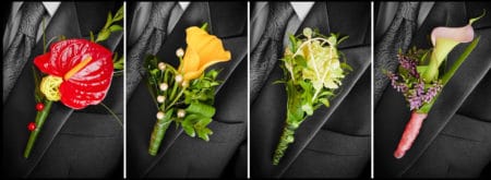 4 Different Styled Boutonnieres for Men