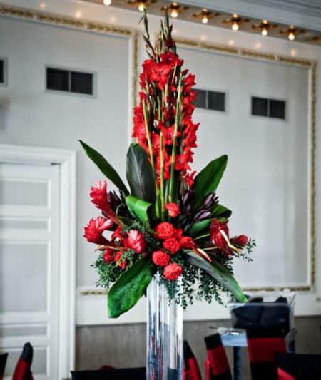 Red Floral Decor