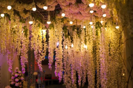 Beautiful hanging floral wedding decor