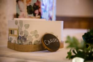 Wedding card box at reception