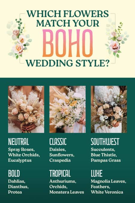 Which flowers match your boho wedding style?
