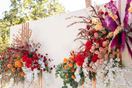 Wedding backdrop,Beautiful flowers background and wedding decoration for wedding scene.